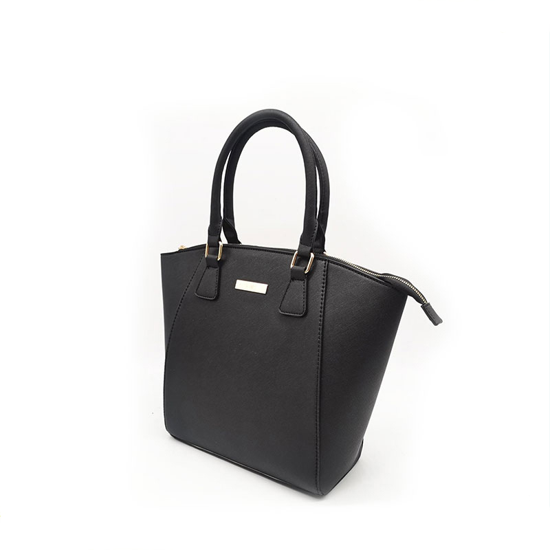 Dame sort saffiano Pu Tote taske