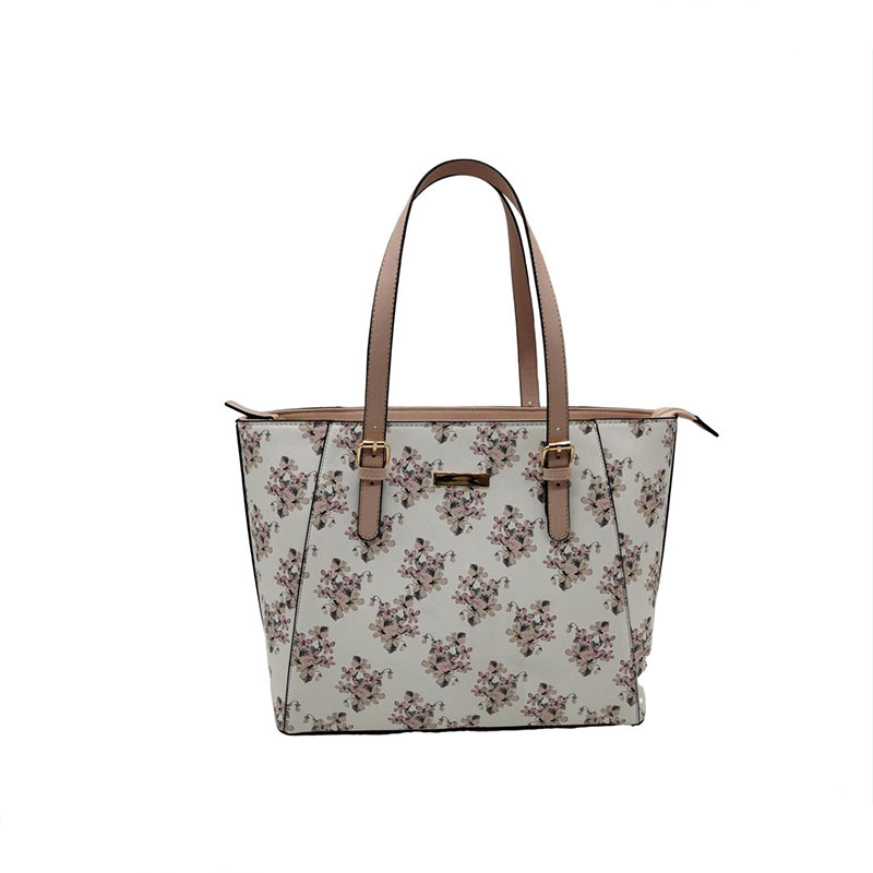 Dame Blomsterprintet Pu Tote Bag